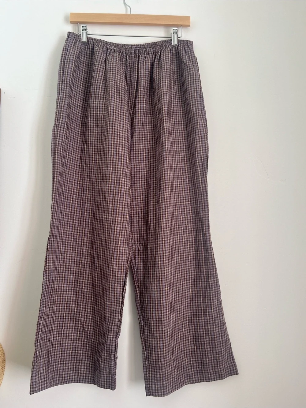 NWT Deiji Studios Ease Trousers in Russet Check - Size Large - Picture 2 of 7